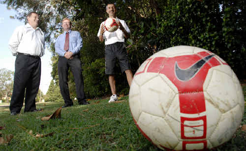 Bruce Dinsdale (at left), operations manager Football Queensland, FFNC general manager Steve Mackney (centre), and Howard Stubbs, FFNC’s new coaching and development coordinator. Bruce Dinsdale (at left), operations manager Football Queensland, FFNC general manager Steve Mackney (centre), and Howard Stubbs, FFNC’s new coaching and development coordinator.