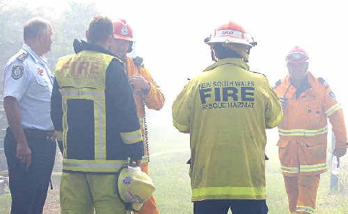 EMERGENCY services examined the smokey scene. EMERGENCY services examined the smokey scene.