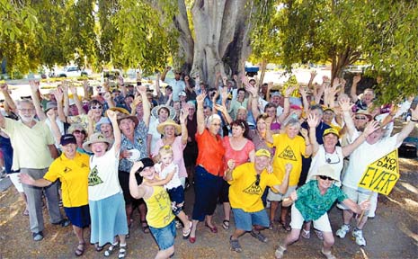 WE WON: Fraser Coast residents who fought the Traveston Crossing Dam celebrated in Maryborough at the weekend - but the fun came with a warning. WE WON: Fraser Coast residents who fought the Traveston Crossing Dam celebrated in Maryborough at the weekend - but the fun came with a warning.