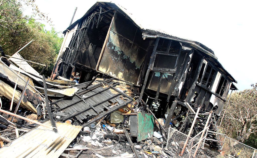 A house on Reserve Creek Road at Murwillumbah was destroyed by fire early Saturday morning. A house on Reserve Creek Road at Murwillumbah was destroyed by fire early Saturday morning.