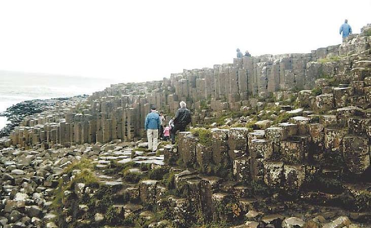 The Giant's Causeway in Northern Ireland is still a popular destination for tourists. The Giant's Causeway in Northern Ireland is still a popular destination for tourists.