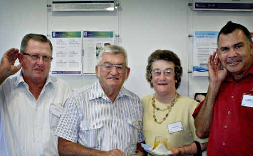 Grafton District Services Club president Paul Cubbin, Coffs Harbour lip reading teacher Ray Osborn, Margaret Osborn of Woolgoolga and David Ferguson, of the Aboriginal Medical Service, at the opening of the hearing loss centre. Grafton District Services Club president Paul Cubbin, Coffs Harbour lip reading teacher Ray Osborn, Margaret Osborn of Woolgoolga and David Ferguson, of the Aboriginal Medical Service, at the opening of the hearing loss centre.