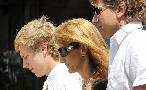 Dom Hodal is supported by his parents David and Joann as he leaves court. Dom Hodal is supported by his parents David and Joann as he leaves court.
