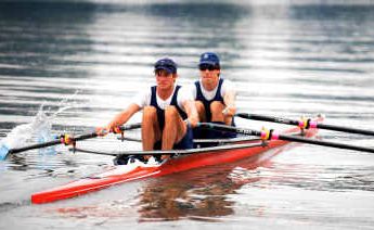 Visiting King’s School rowers Will McGeo (left) and Charles McMahon in training on the Clarence yesterday. Visiting King’s School rowers Will McGeo (left) and Charles McMahon in training on the Clarence yesterday.