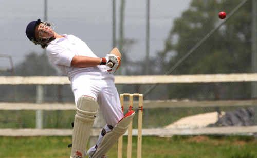 Coutts mainstay Lewis Chevalley feels the heat from the Tucabia attack. Coutts mainstay Lewis Chevalley feels the heat from the Tucabia attack.