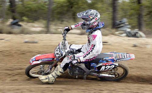 Nathan Delfs whizzes by in the clubman lites event. Nathan Delfs whizzes by in the clubman lites event.