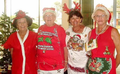 Uranga's lady bowlers get into the spirit. Uranga's lady bowlers get into the spirit.