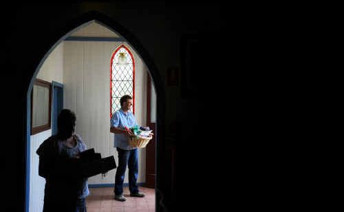 SPARE A THOUGHT: Helen Ellis and Pastor Greg Holder, of the Riverside Church, are looking for help with Adopt a Family. SPARE A THOUGHT: Helen Ellis and Pastor Greg Holder, of the Riverside Church, are looking for help with Adopt a Family.