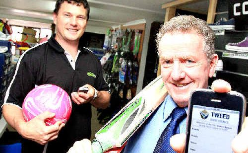 Murwillumbah Football Club president Jason Dittmar and Tweed Council’s Greg Willetts. Murwillumbah Football Club president Jason Dittmar and Tweed Council’s Greg Willetts.