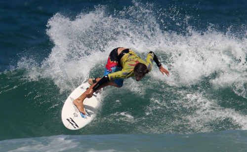 It was surfing like this that helped Angourie surfer Jeames Young score a perfect 10 on the Gold Coast and claim top prize. It was surfing like this that helped Angourie surfer Jeames Young score a perfect 10 on the Gold Coast and claim top prize.