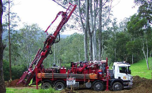 Test drilling for antimony near Wild Cattle Creek, north of Dorrigo. Test drilling for antimony near Wild Cattle Creek, north of Dorrigo.