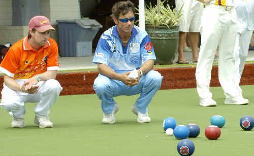 Clayton Rogers (left) of Inverell and Richard Latta of Ballina competing against each other yesterday at the Summerland Pairs. Neither made it past sectional play. Clayton Rogers (left) of Inverell and Richard Latta of Ballina competing against each other yesterday at the Summerland Pairs. Neither made it past sectional play.