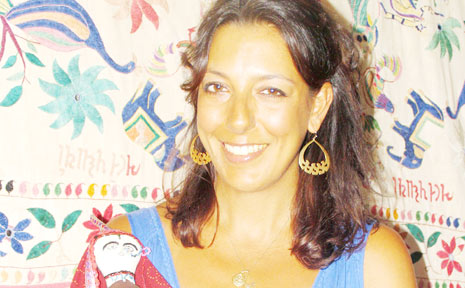 Veda Dante, one half of on-line ethical business Little Gypsies, with traditional Indian doll. Veda Dante, one half of on-line ethical business Little Gypsies, with traditional Indian doll.