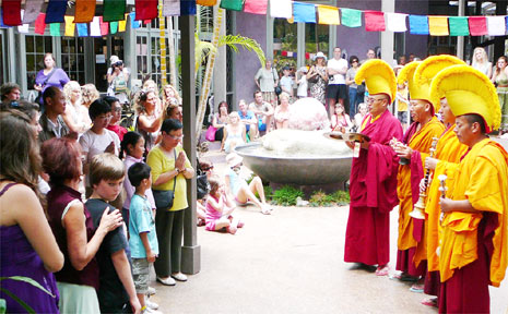 They are pictured at the opening ceremony after their arrival. They are pictured at the opening ceremony after their arrival.