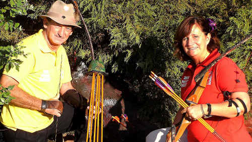 The champion archery husband and wife team of Les and Denise Hand. The champion archery husband and wife team of Les and Denise Hand.