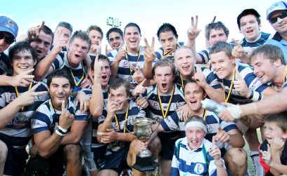A victorious Rockhampton Brothers side celebrates their win of the Rockhampton Local League premierships at Browne Park. A victorious Rockhampton Brothers side celebrates their win of the Rockhampton Local League premierships at Browne Park.
