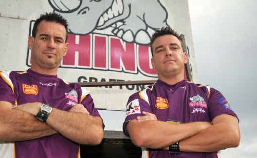 Mark Shiels, left and his brother Adam have taken over the coaching reins at the Grafton Rhinos. Mark Shiels, left and his brother Adam have taken over the coaching reins at the Grafton Rhinos.