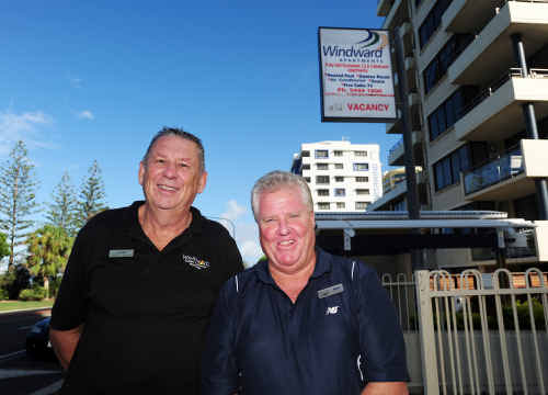 Kiwis Larry Haines and Mark Fenton are a few of the many New Zealanders who manage properties in Mooloolaba.