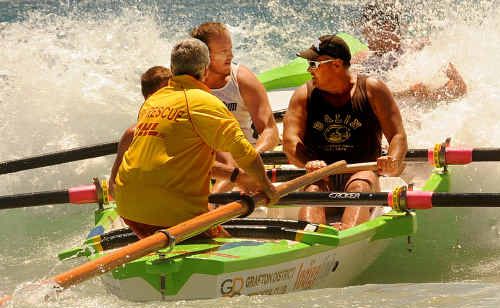 The Minnie Water-Wooli surf boat ‘Rob Dog’ was launched and christened on Sunday during the club’s annual volleyball fundraising event. In boat are Matt and Rob McLennan, Nash Callaghan, Ash Benfield and sweep Paul Vaessen. The Minnie Water-Wooli surf boat ‘Rob Dog’ was launched and christened on Sunday during the club’s annual volleyball fundraising event. In boat are Matt and Rob McLennan, Nash Callaghan, Ash Benfield and sweep Paul Vaessen.