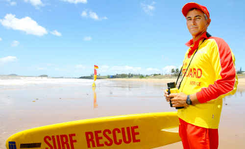 Keeping watch over our waterways after recent shark sightings is lifeguard Russell Blanchard at Emu Park Surf Life Saving Club. Keeping watch over our waterways after recent shark sightings is lifeguard Russell Blanchard at Emu Park Surf Life Saving Club.