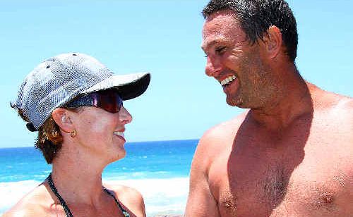 Holidaying nurse Belinda Walterback and Sydney visitor Matt Brown saved a fellow tourist’s life at Park Beach yesterday. Holidaying nurse Belinda Walterback and Sydney visitor Matt Brown saved a fellow tourist’s life at Park Beach yesterday.