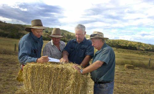 Landowners (from left) Rodney Hannant, Robbie Carkeet, Peter Brady and Kerry Waldon last year received maps showing them areas of their land they had to take out of production. Landowners (from left) Rodney Hannant, Robbie Carkeet, Peter Brady and Kerry Waldon last year received maps showing them areas of their land they had to take out of production.
