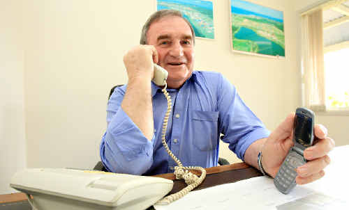Warren Polglase behind his desk at Noble Lakeside park. Warren Polglase behind his desk at Noble Lakeside park.