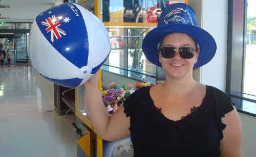 Heidi Grinham of Grafton is getting ready for Australia Day by kitting herself out in Australian-themed memorabilia. Heidi Grinham of Grafton is getting ready for Australia Day by kitting herself out in Australian-themed memorabilia.