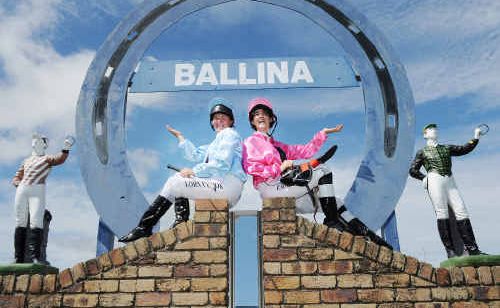 Local jockeys Lorna Cook and Emily Keogh at Ballina Jockey Club. Local jockeys Lorna Cook and Emily Keogh at Ballina Jockey Club.