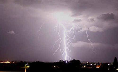 Photograph sent in by Northern Star reader Wesley Walker of the storm that hit west of Lennox Head about 8pm on Sunday. Photograph sent in by Northern Star reader Wesley Walker of the storm that hit west of Lennox Head about 8pm on Sunday.