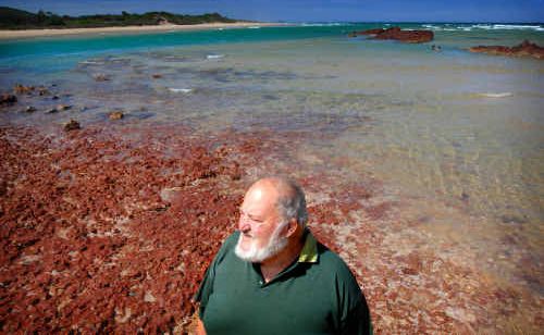 Pedro McHenry looks over Red Rock’s dangerous Little Beach and the estuary. Pedro McHenry looks over Red Rock’s dangerous Little Beach and the estuary.