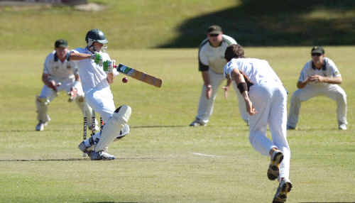 Reegan Piper attempts to cut while batting for Alstonville against Cudgen at Hill Park Oval, Wollongbar, on Saturday. Reegan Piper attempts to cut while batting for Alstonville against Cudgen at Hill Park Oval, Wollongbar, on Saturday.