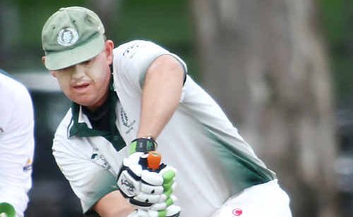The Green Machine’s Greg Black is cautious with this Colts Biloela delivery during yesterday’s First Grade Turf match. The Green Machine’s Greg Black is cautious with this Colts Biloela delivery during yesterday’s First Grade Turf match.