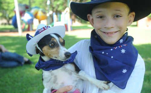 Winner of the Fancy Dress section of the Australia Day Pet Show was Coco, a miniature fox terrier cowgirl owned by Liam Ward. Winner of the Fancy Dress section of the Australia Day Pet Show was Coco, a miniature fox terrier cowgirl owned by Liam Ward.