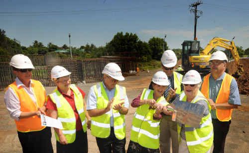 Theatre Nursing Unit manager Cheryl Rogan, Emergency Nursing Unit manager Amy Lowe, Dr Allan Tyson, Member for Page Janelle Saffin, Mayor Richie Williamson, Shirley Adams and Roger Douroux get together to turn the first sod at works at Grafton Base Hospital. Theatre Nursing Unit manager Cheryl Rogan, Emergency Nursing Unit manager Amy Lowe, Dr Allan Tyson, Member for Page Janelle Saffin, Mayor Richie Williamson, Shirley Adams and Roger Douroux get together to turn the first sod at works at Grafton Base Hospital.