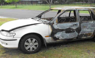 The latest victim of a spate of car burnings in South Grafton, this time in Vere Street. The latest victim of a spate of car burnings in South Grafton, this time in Vere Street.