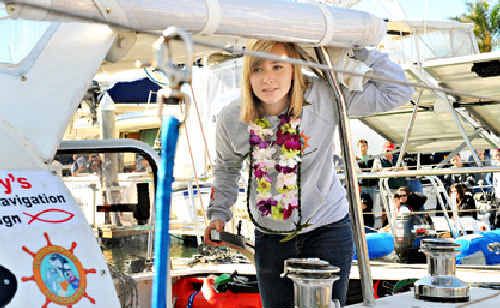 Abby Sunderland on board Wild Eyes. Abby Sunderland on board Wild Eyes.