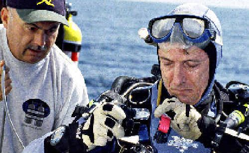 Mark Spencer prepares for his next descent. Mark Spencer prepares for his next descent.