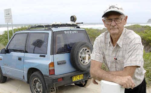 Ballina 4WD enthusiast Denis Magnay, a member of the Northern Beaches Users Club, at the entrance to the beach access track to Seven Mile Beach north of Lennox Head. Ballina 4WD enthusiast Denis Magnay, a member of the Northern Beaches Users Club, at the entrance to the beach access track to Seven Mile Beach north of Lennox Head.