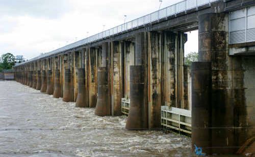 THE Fitzroy River barrage’s 18 gates were open with about 130,000 megalitres of water a day flowing through Tuesday at 2pm. THE Fitzroy River barrage’s 18 gates were open with about 130,000 megalitres of water a day flowing through Tuesday at 2pm.