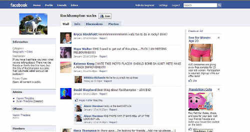 A screen shot from the Facebook group, “Rockhampton Sucks”. A screen shot from the Facebook group, “Rockhampton Sucks”.