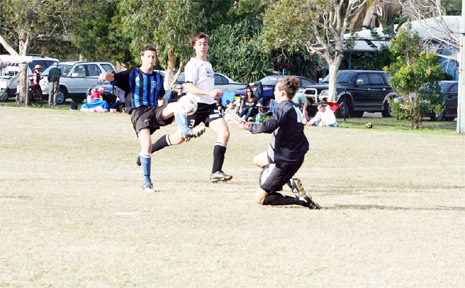 Going for goal. The Bangalow Bluedogs in action against Byron Bay last season. Going for goal. The Bangalow Bluedogs in action against Byron Bay last season.