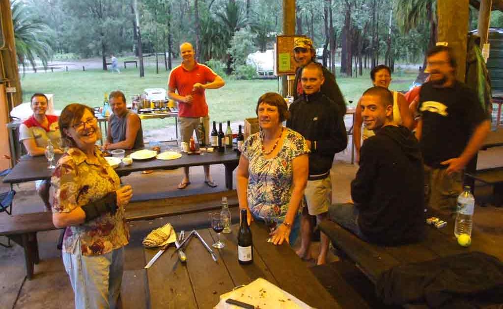 Stranded campers enjoy themselves at Carnarvon Gorge. Stranded campers enjoy themselves at Carnarvon Gorge.