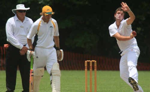 TERRANORA’S Joe Clarke backs up as Tintenbar’s Abe Crawford charges in to bowl last season. TERRANORA’S Joe Clarke backs up as Tintenbar’s Abe Crawford charges in to bowl last season.