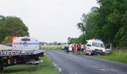 Emergency services at the scene. The driver escaped with minor injuries. Emergency services at the scene. The driver escaped with minor injuries.