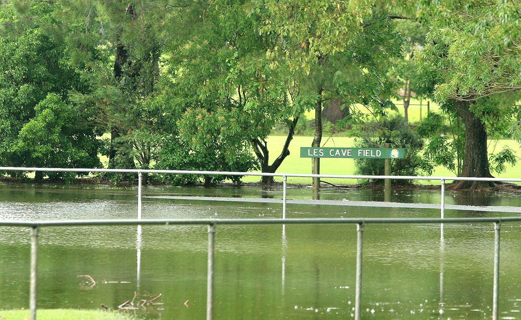 Flooding at Les Cave Field last year. Flooding at Les Cave Field last year.