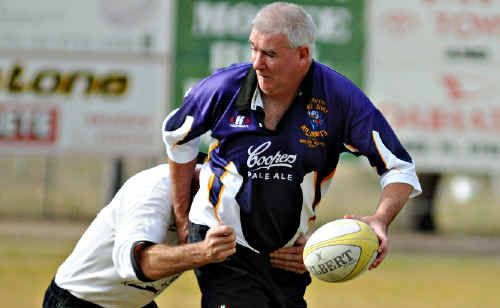 Golden Oldies Rugby boss Steve Summerell in action during a match. Golden Oldies Rugby boss Steve Summerell in action during a match.