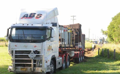The truck involved in the collision north of Ulmarra. The truck involved in the collision north of Ulmarra.