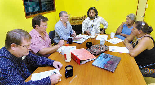 Attending the Scrub Hill Indigenous Education Forum are Sandy Strait State School principal Shane Urquhart, Fraser Coast councillor David Dalgleish, Paul Herschell and Will Davis of Qld Studies Authority with Butchulla elder Frances Gala and Butchulla community linguist Joyce Bonner. Attending the Scrub Hill Indigenous Education Forum are Sandy Strait State School principal Shane Urquhart, Fraser Coast councillor David Dalgleish, Paul Herschell and Will Davis of Qld Studies Authority with Butchulla elder Frances Gala and Butchulla community linguist Joyce Bonner.