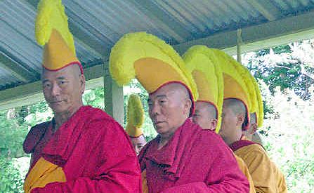 Thupten Tsundue (front) and other monks wishing you a happy Tibetan new year. Thupten Tsundue (front) and other monks wishing you a happy Tibetan new year.